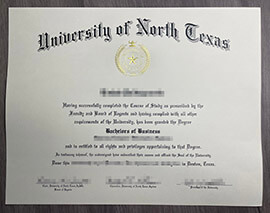 Selling top-quality replica University of North Texas diploma.